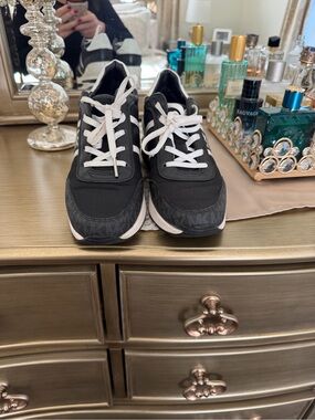 Michael Kors Black and White Lace-Up Sneakers